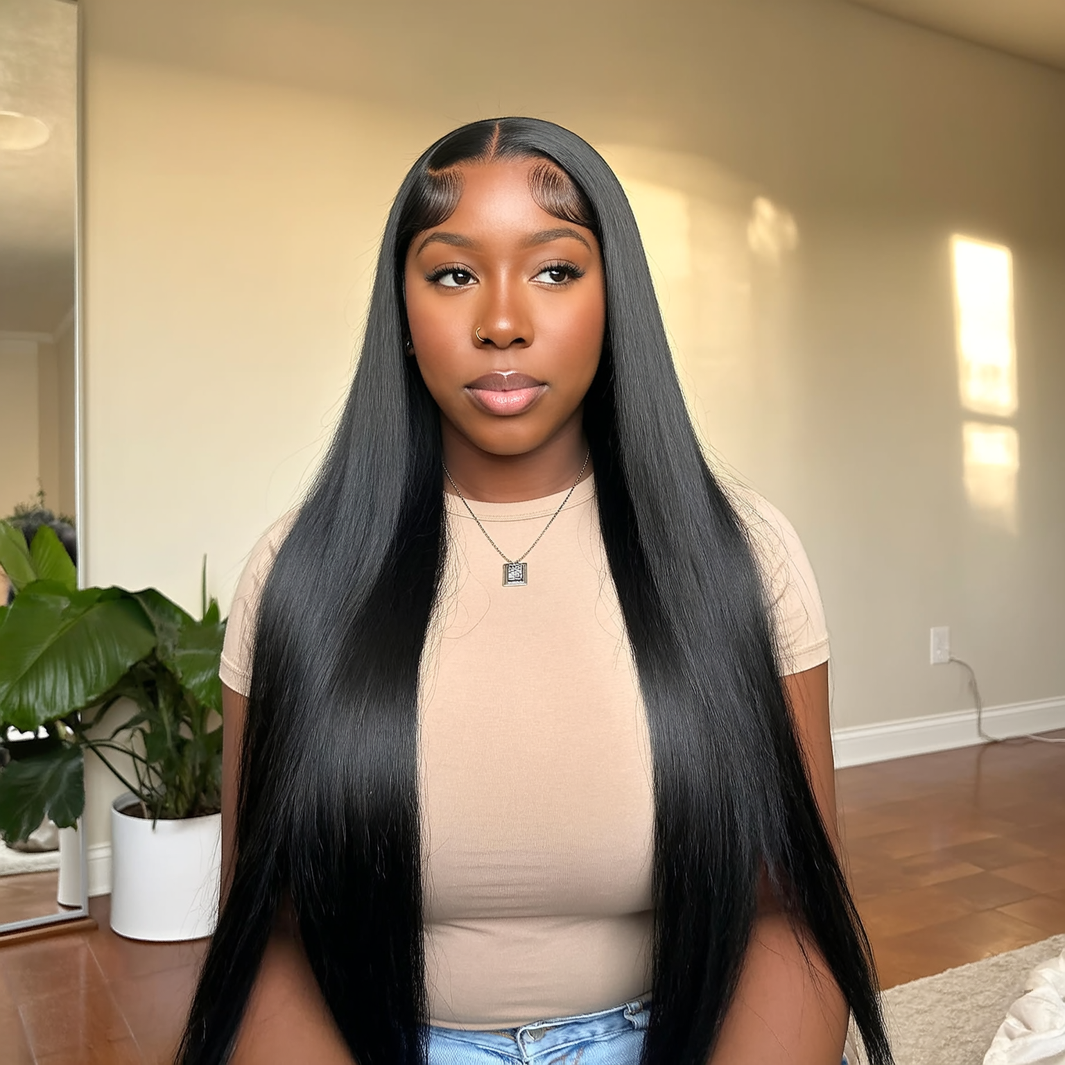 Straight Lace Closure Ready Made Wig